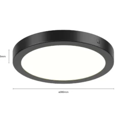 Paulmann Abia panel LED Ø 30cm 2.700K negro mate
