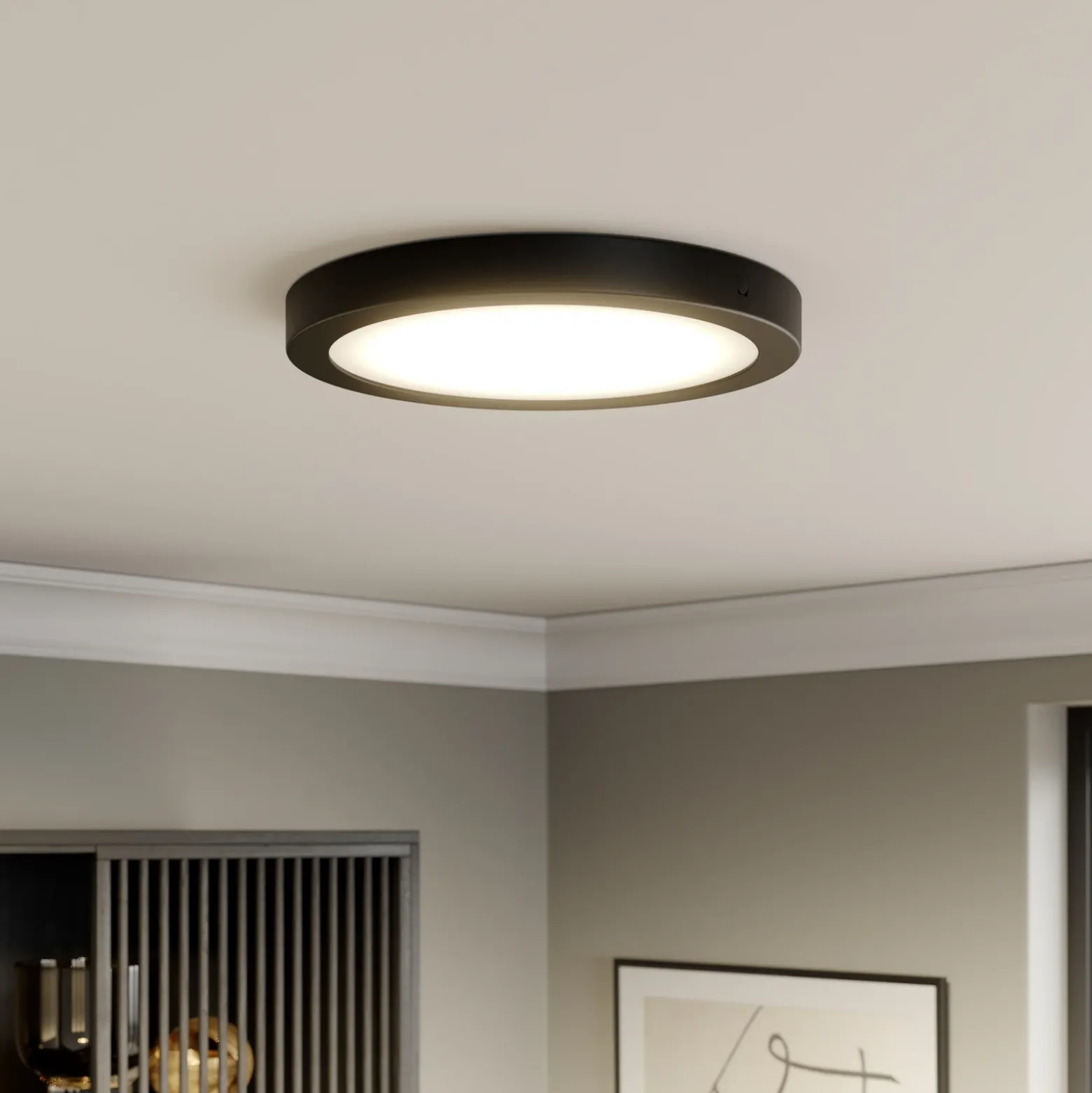 Paulmann Abia panel LED Ø 30cm 2.700K negro mate