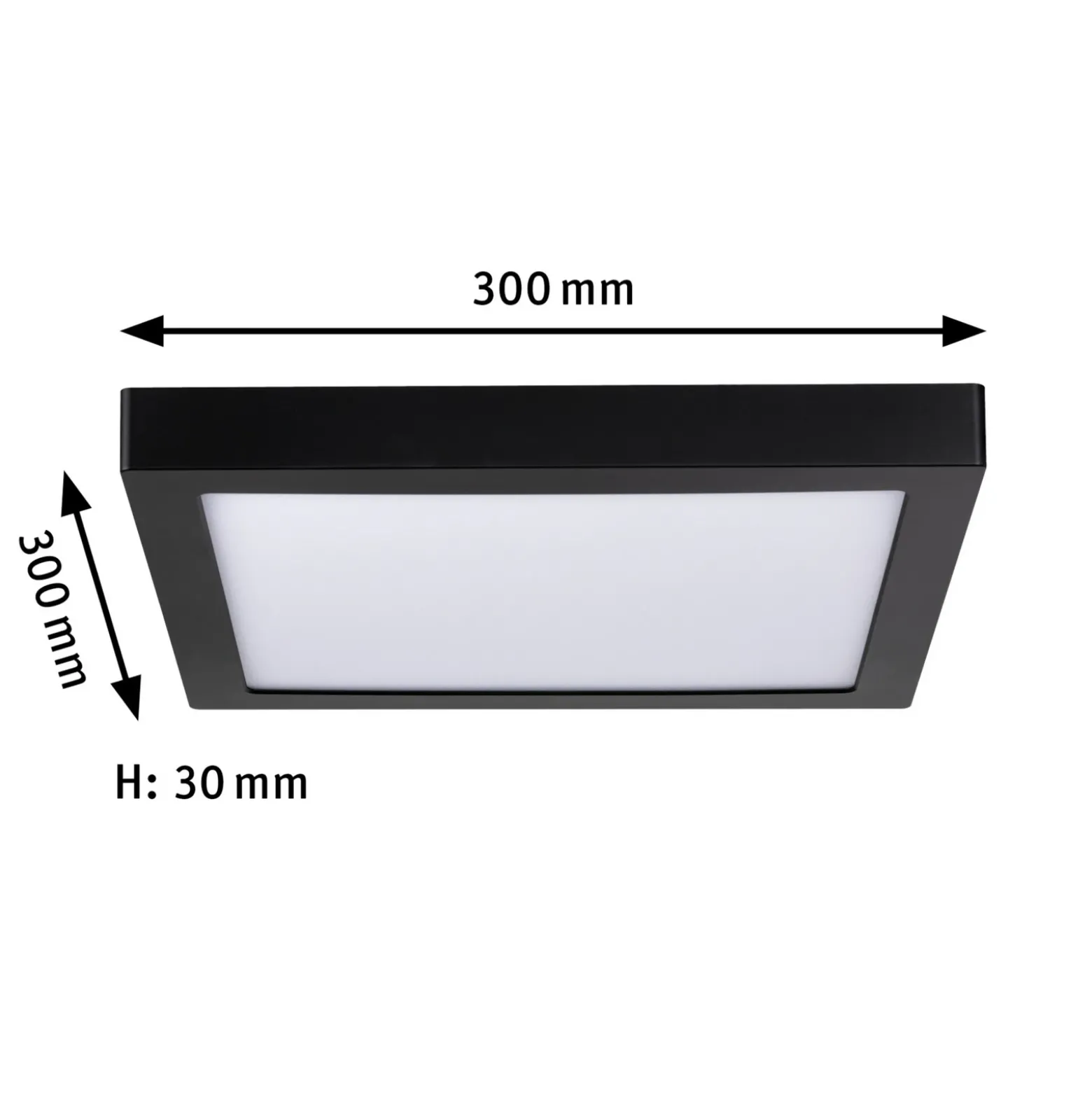 Paulmann Abia panel LED 30x30 cm 2.700K negro