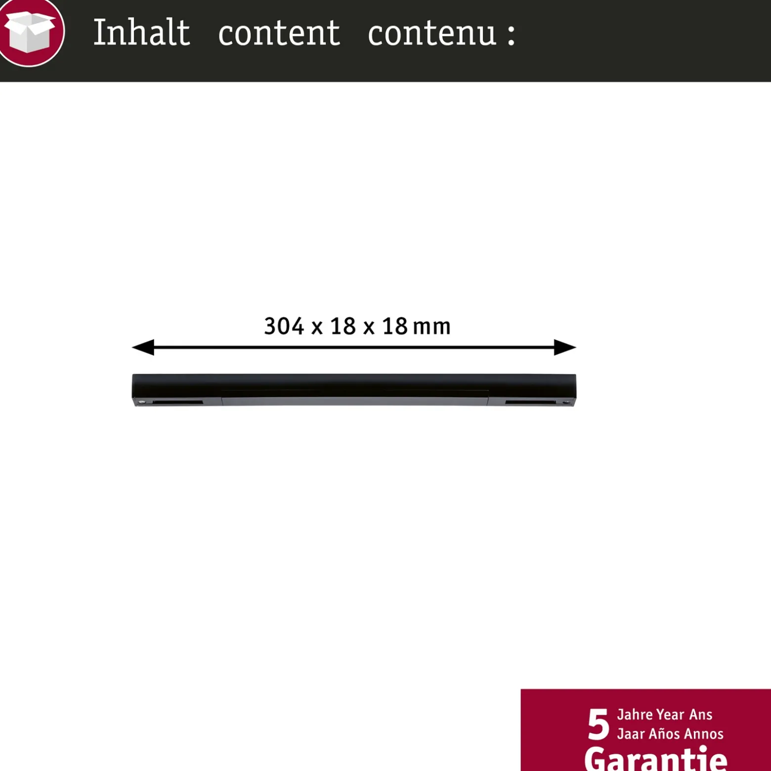 Paulmann Alimentación central URail Zigbee, negro mate, largo