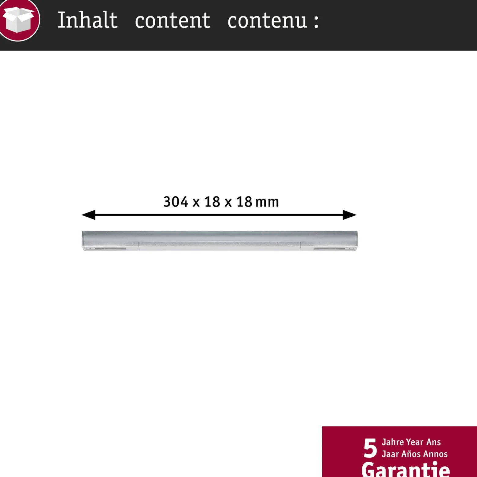 Paulmann Alimentación central URail Zigbee, cromo mate, largo