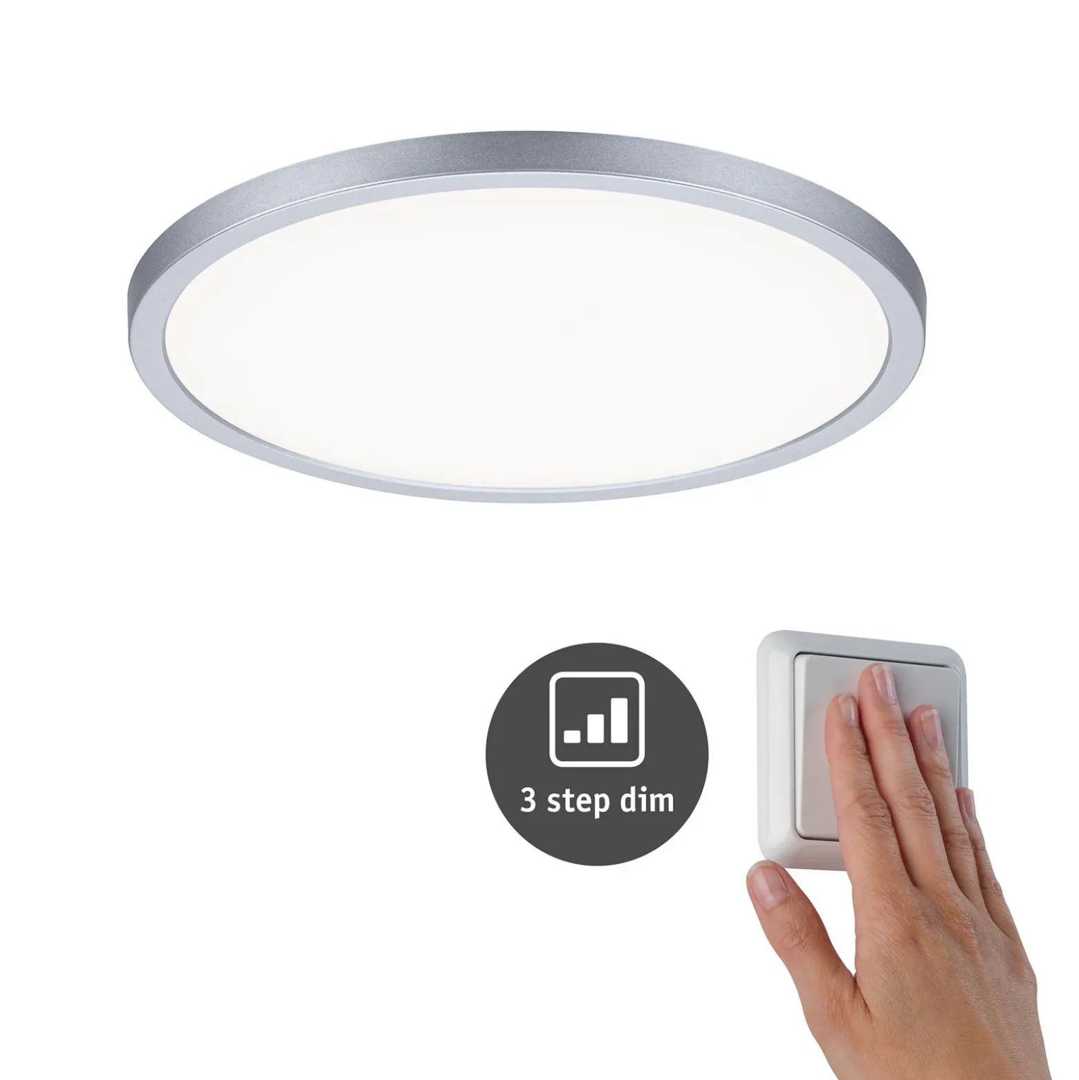 Paulmann Areo panel dim 3 redondo 840 cromo 23cm