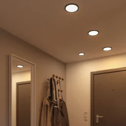 Paulmann Areo panel LED redondo negro 3000K Ø11,8cm