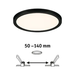 Paulmann Areo panel LED redondo negro 3000K Ø17,5cm