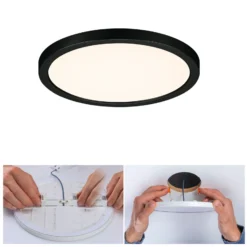 Paulmann Areo panel LED redondo negro 3000K Ø17,5cm