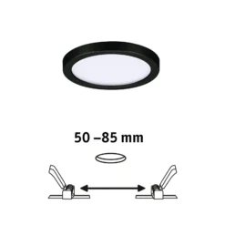 Paulmann Areo panel LED redondo negro 4000K Ø11,8cm