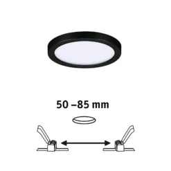 Paulmann Areo panel LED redondo negro 4000K Ø11,8cm