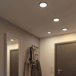 Paulmann Areo panel LED redondo negro 4000K Ø11,8cm
