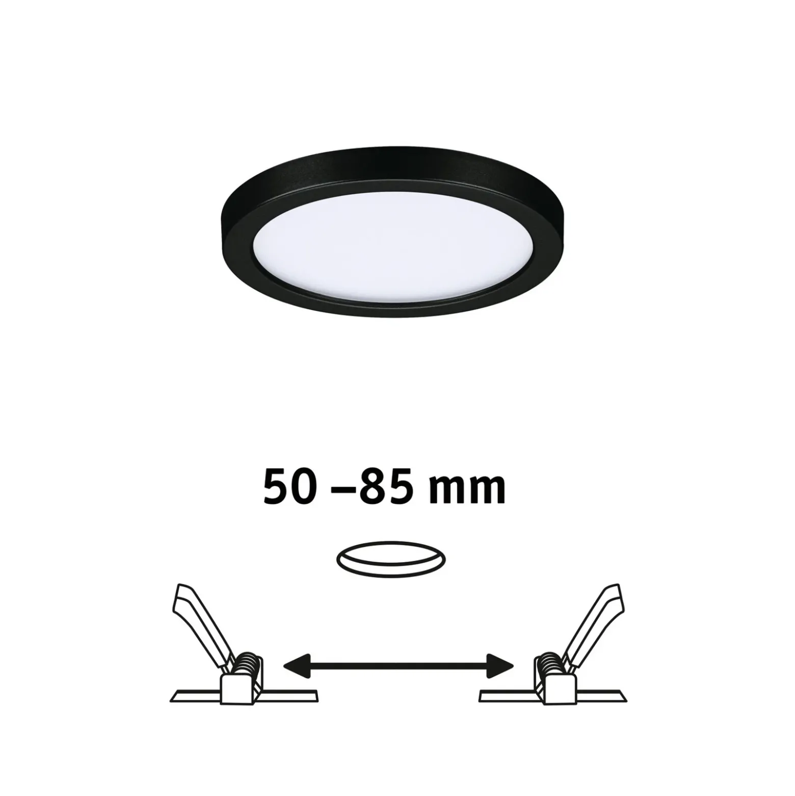 Paulmann Areo panel LED redondo negro 4000K Ø11,8cm