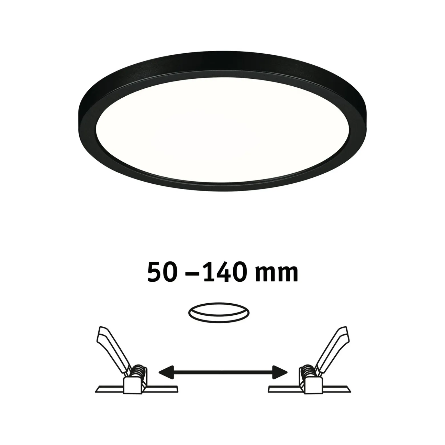 Paulmann Areo panel LED redondo negro 4000K Ø17,5cm