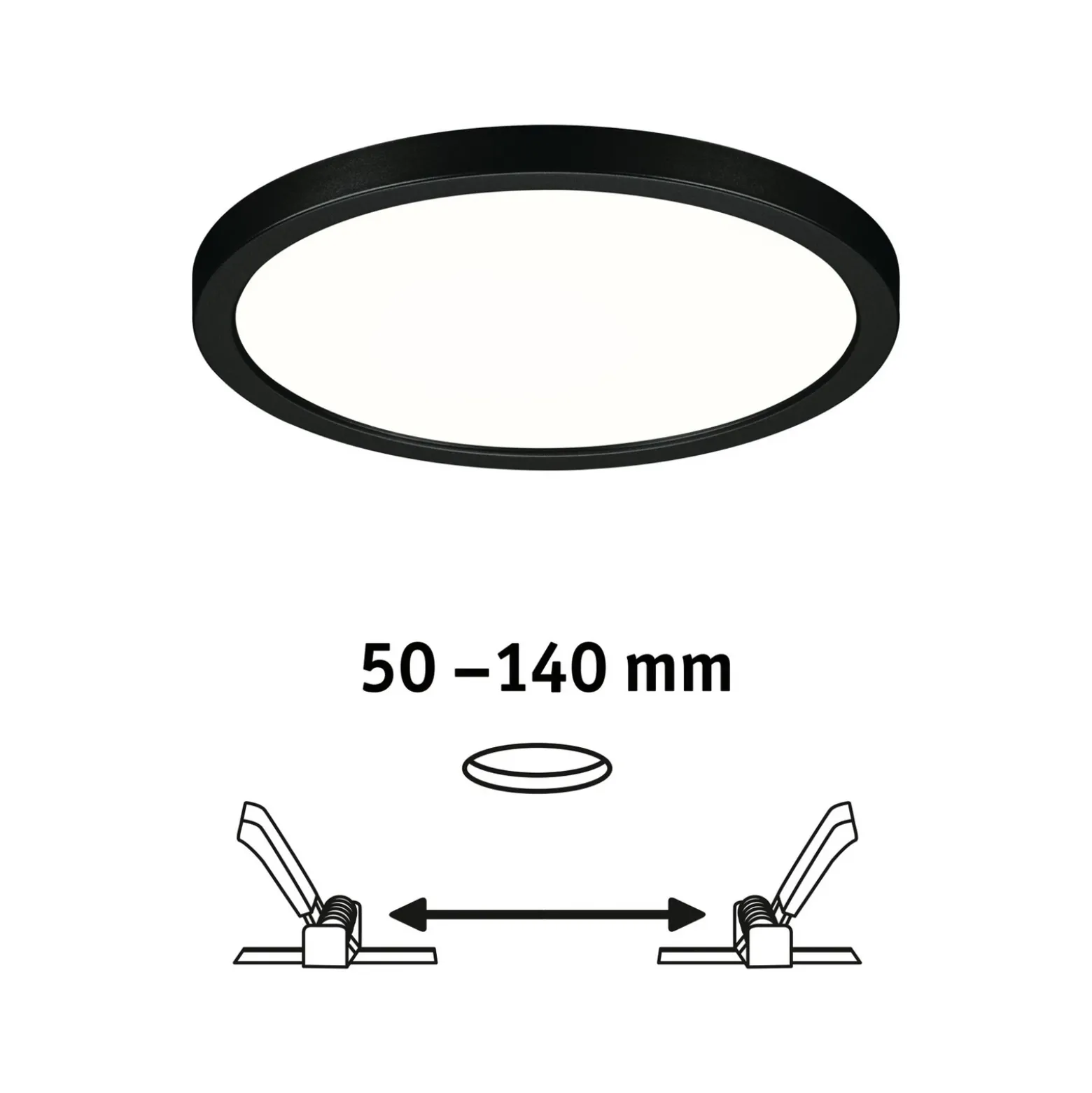 Paulmann Areo panel LED redondo negro 4000K Ø17,5cm