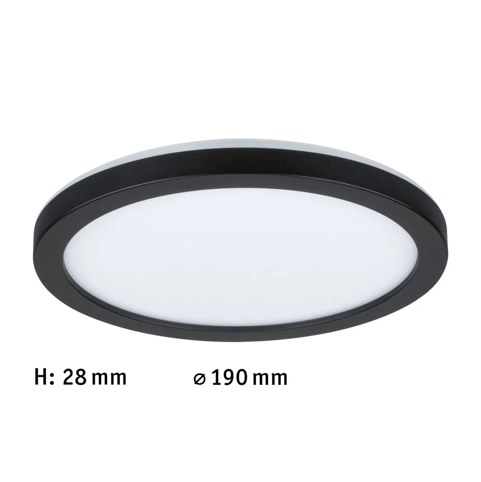 Paulmann Atria Shine Panel on/off Black 840 Ø19cm