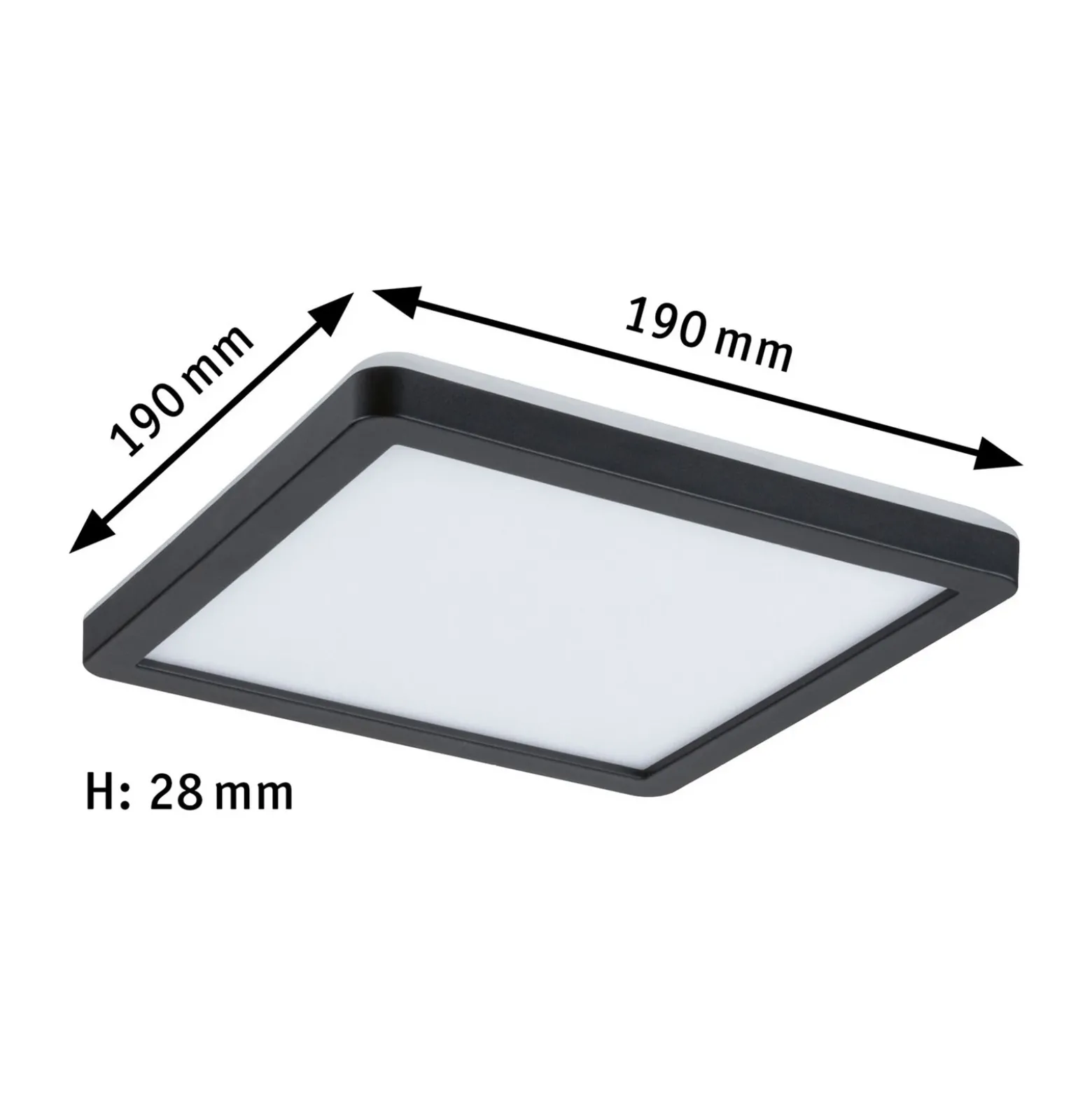 Paulmann Atria Shine Panel on/off Black 840 19x19