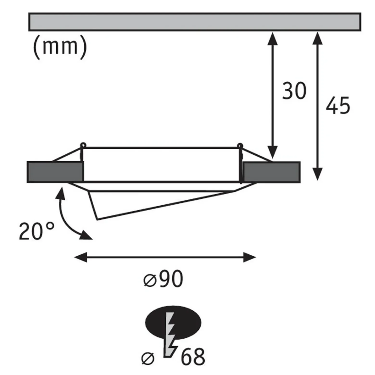 Paulmann Base empotrado LED 3 ud 3 step dim hierro