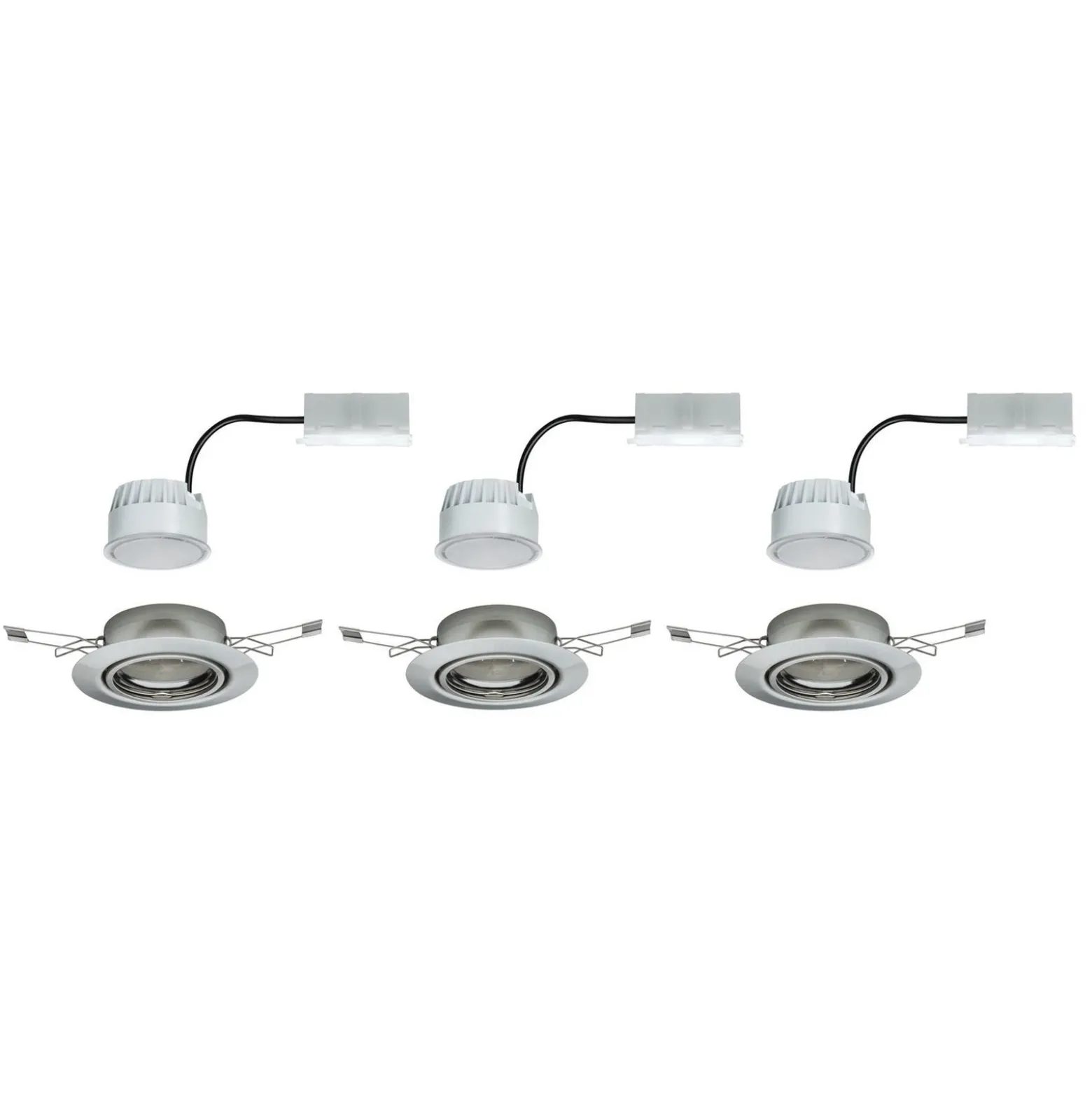 Paulmann Base empotrado LED 3 ud 3 step dim hierro