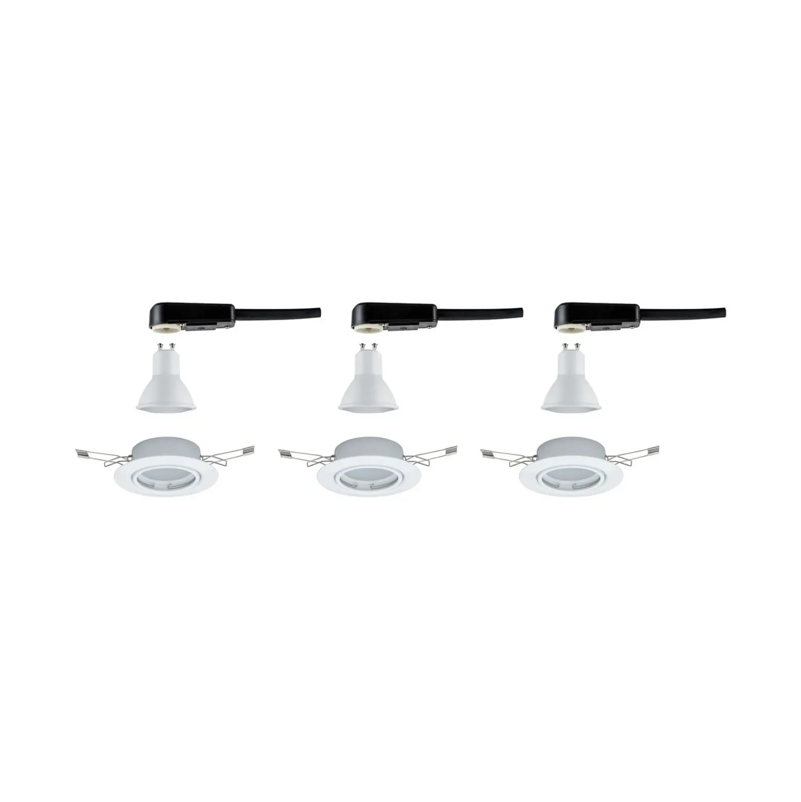 Paulmann Base foco empotrado GU10 3 ud, blanco
