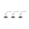 Paulmann Base foco empotrado LED 3 ud, hierro