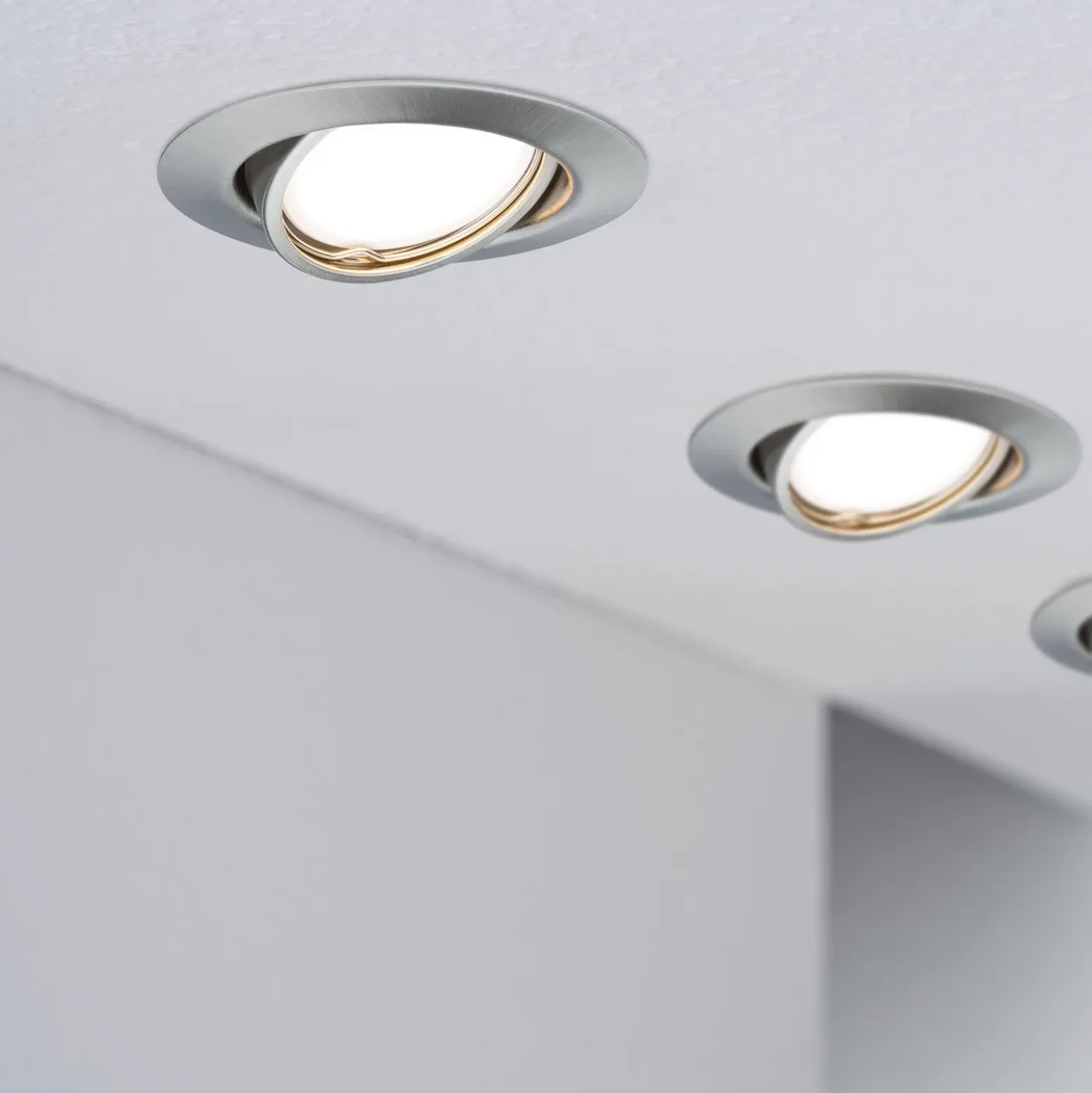 Paulmann Base foco empotrado LED 3 ud, hierro