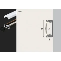 Paulmann Base Profil, negro, blanco, 1m