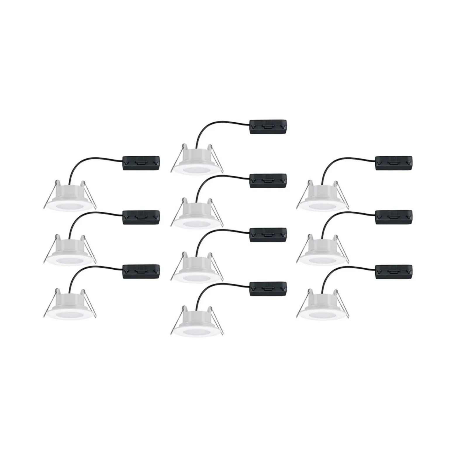 Paulmann Calla, blanco, atenuable y orientable, 4000 K, 9 cm, juego de 10