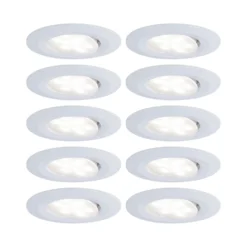 Paulmann Calla, blanco, atenuable y orientable, 4000 K, 9 cm, juego de 10