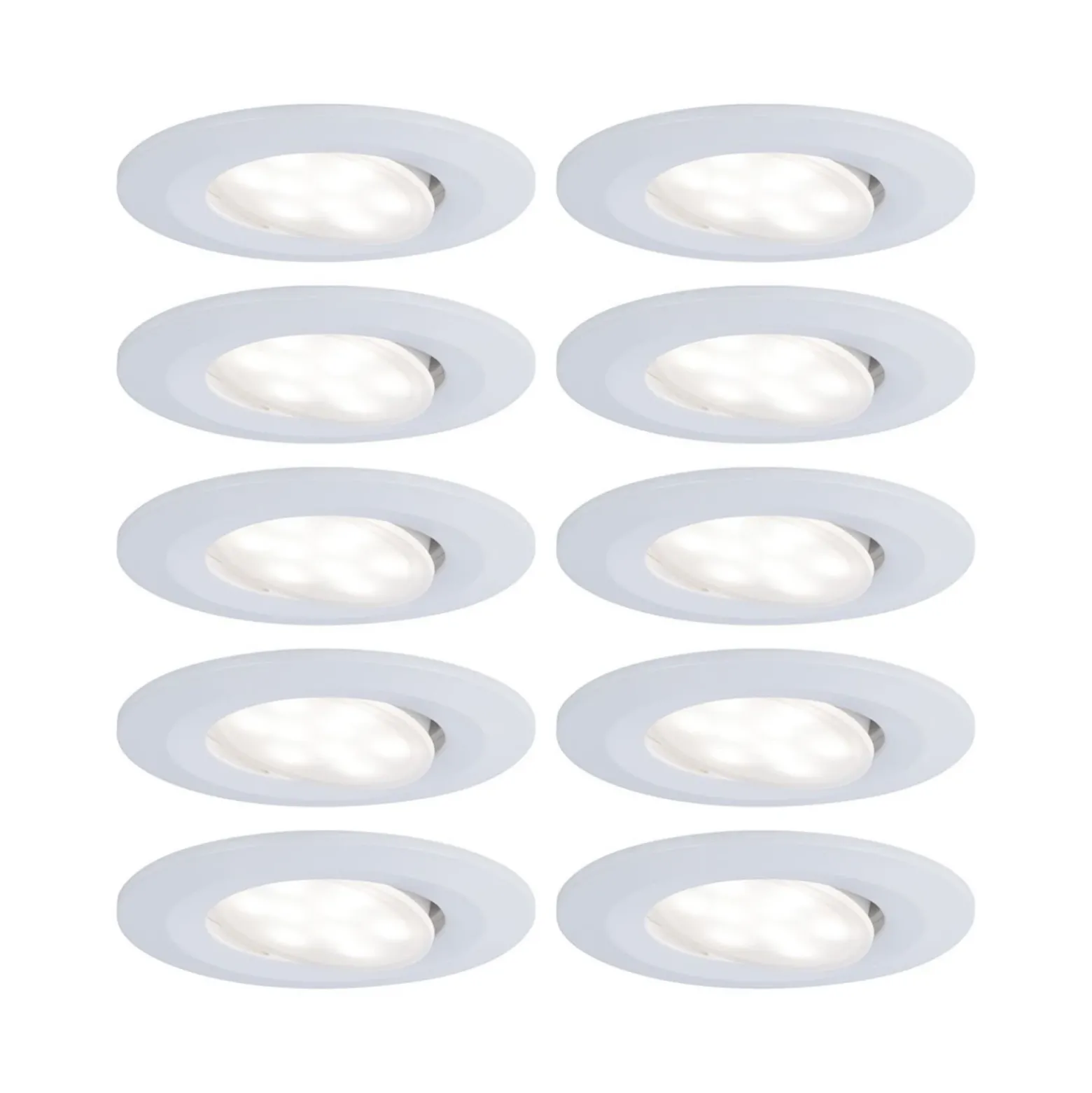Paulmann Calla, blanco, atenuable y orientable, 4000 K, 9 cm, juego de 10