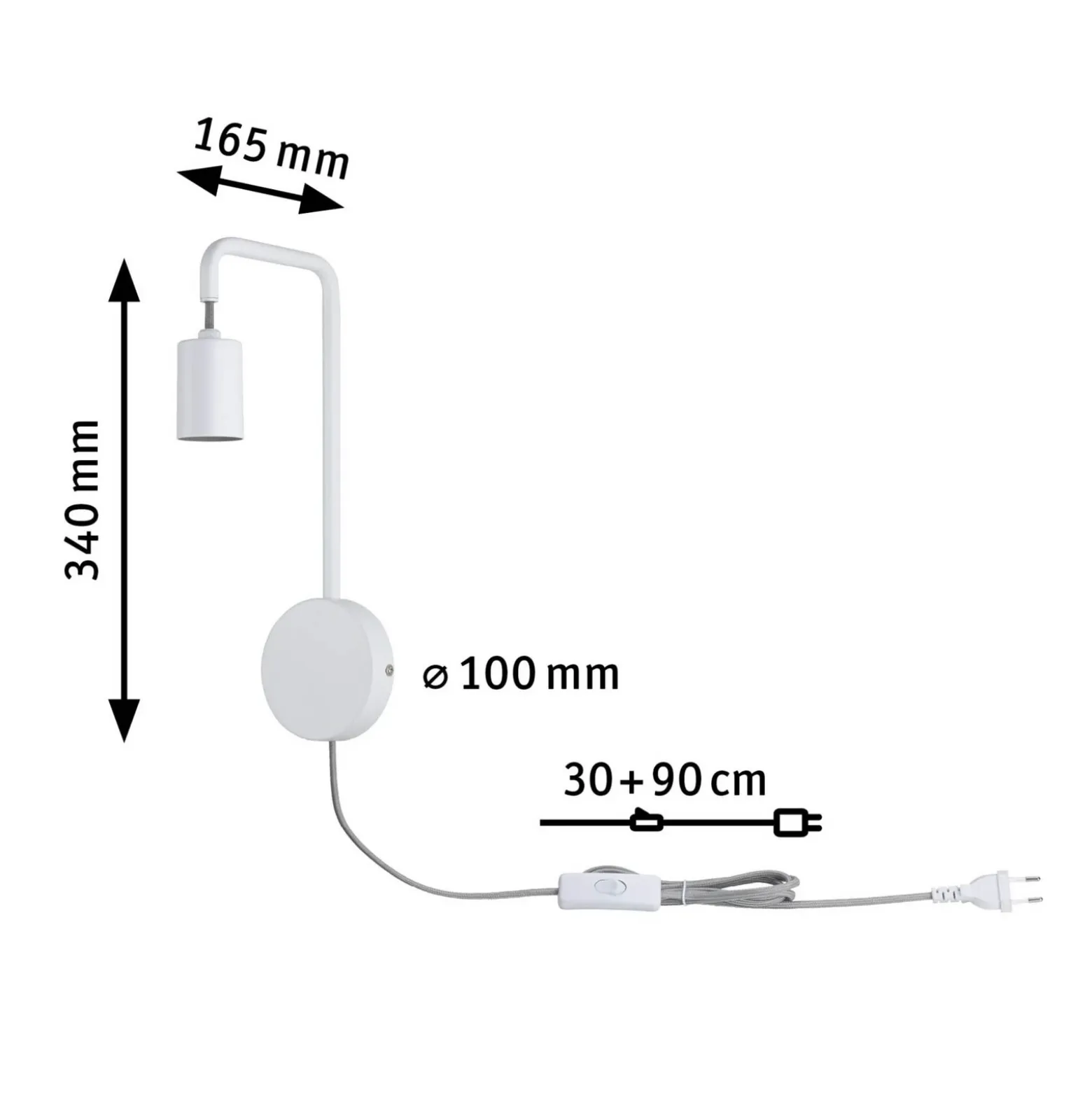 Paulmann Calvani aplique con cable e interruptor