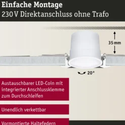 Paulmann Coin Base Foco empotrable LED negro 3 RGBW ZigBee