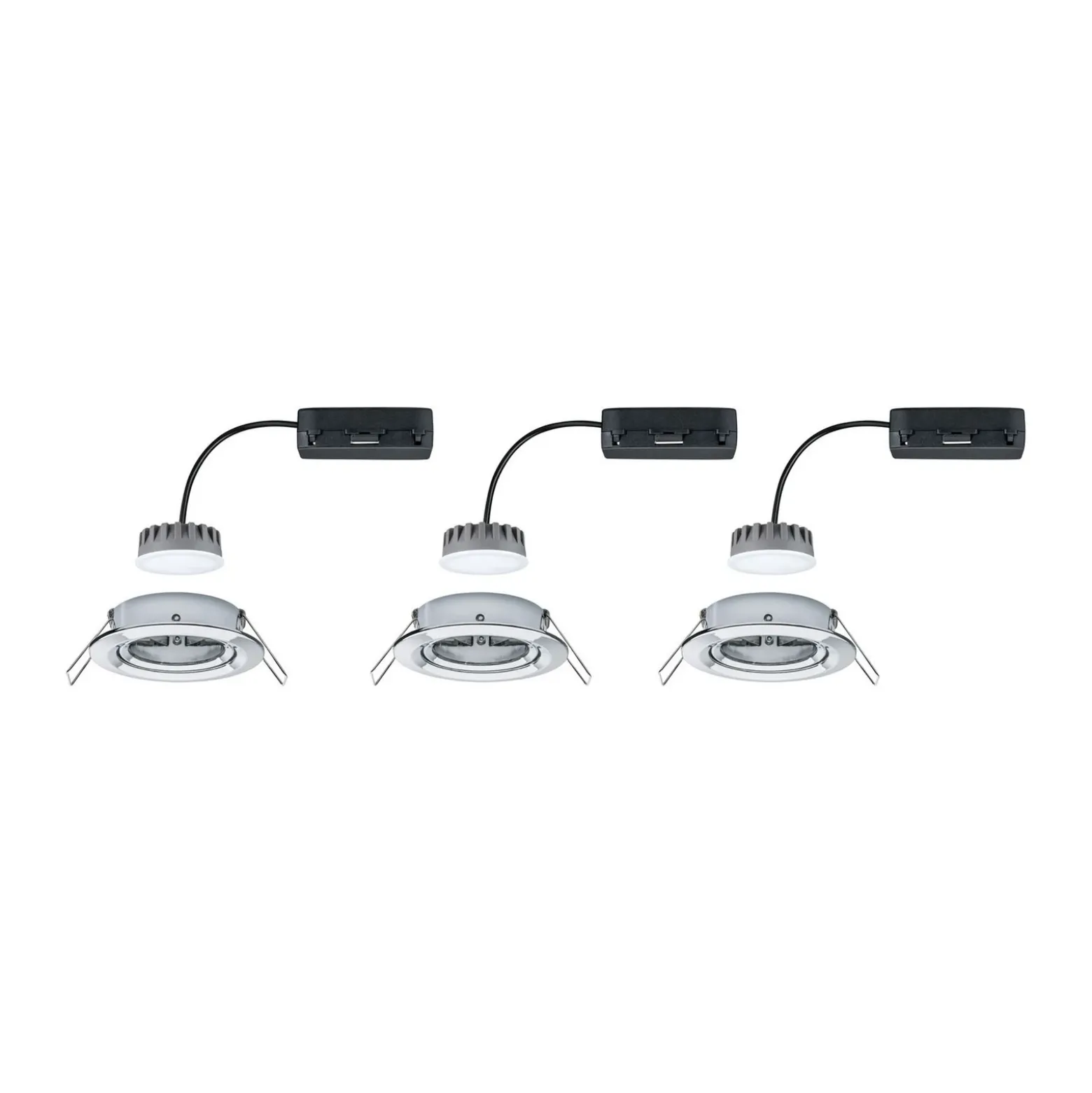 Paulmann Coin Slim empotrado LED cromo dim 3 ud