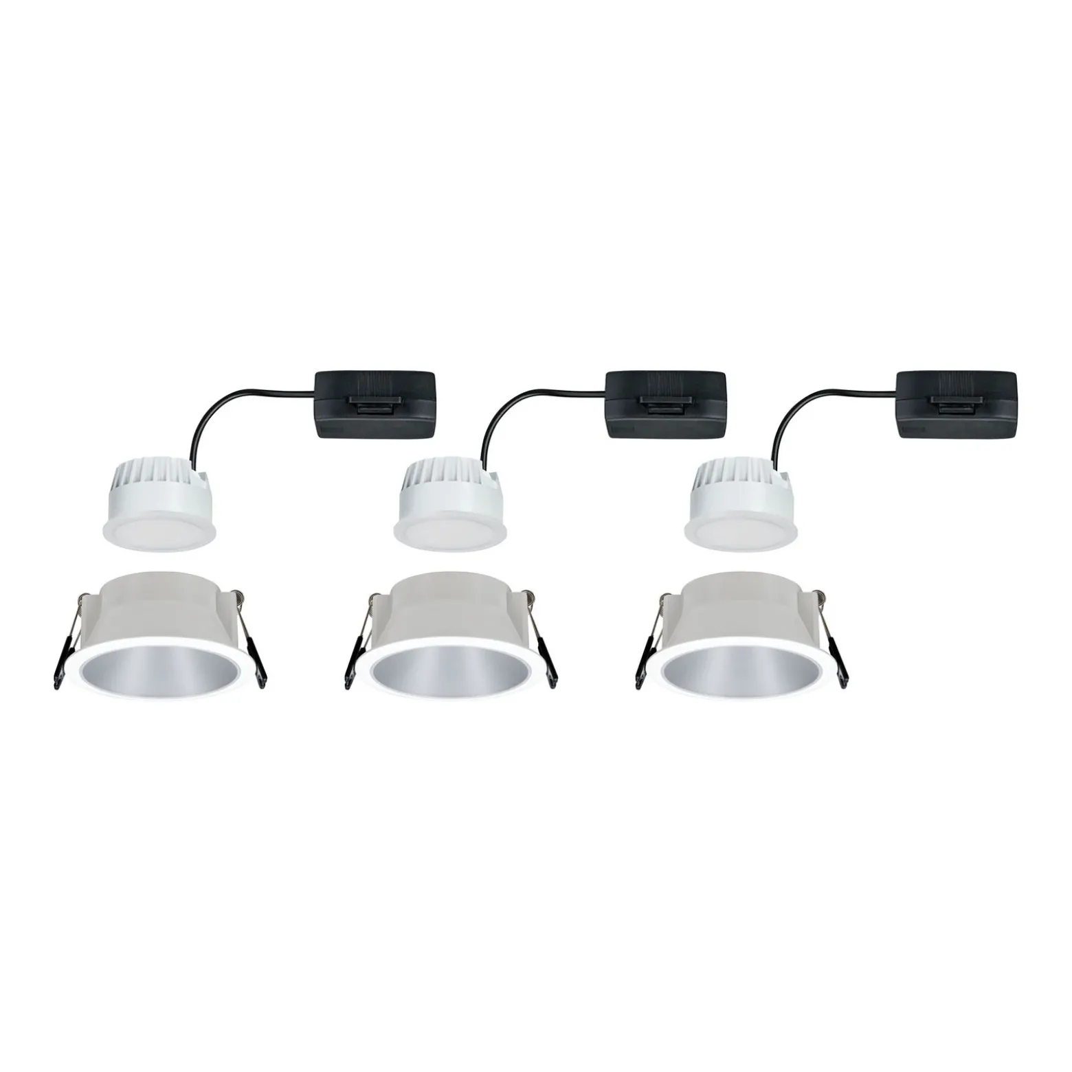 Paulmann Cole Foco LED plateado-blanco, juego de 3