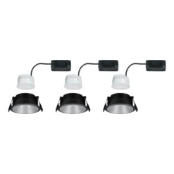 Paulmann Cole foco LED plateado-negro, juego de 3 unidades