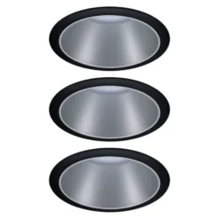 Paulmann Cole foco LED plateado-negro, juego de 3 unidades