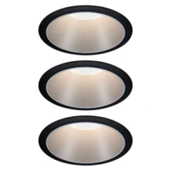 Paulmann Cole foco LED plateado-negro, juego de 3 unidades