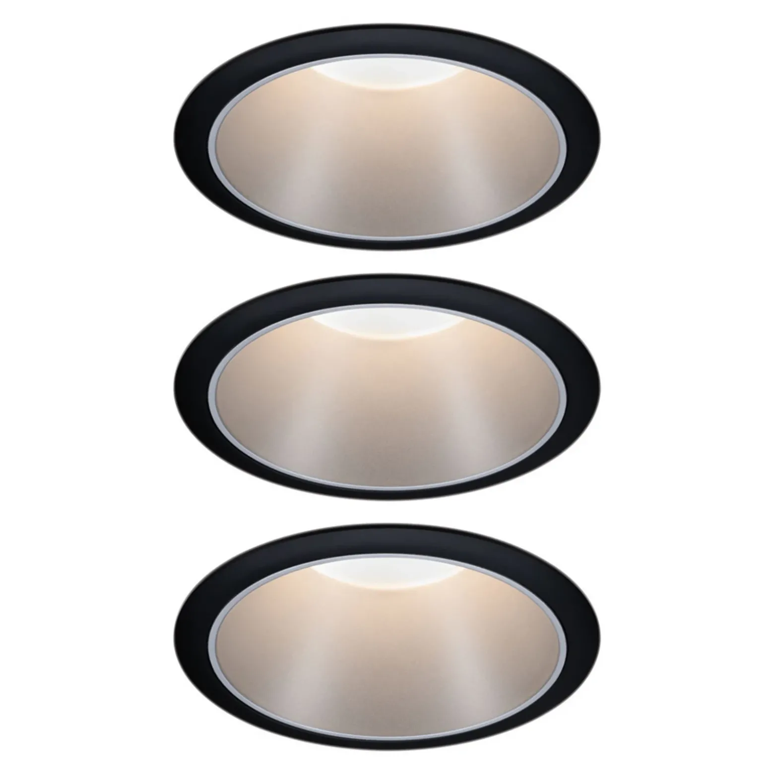 Paulmann Cole foco LED plateado-negro, juego de 3 unidades