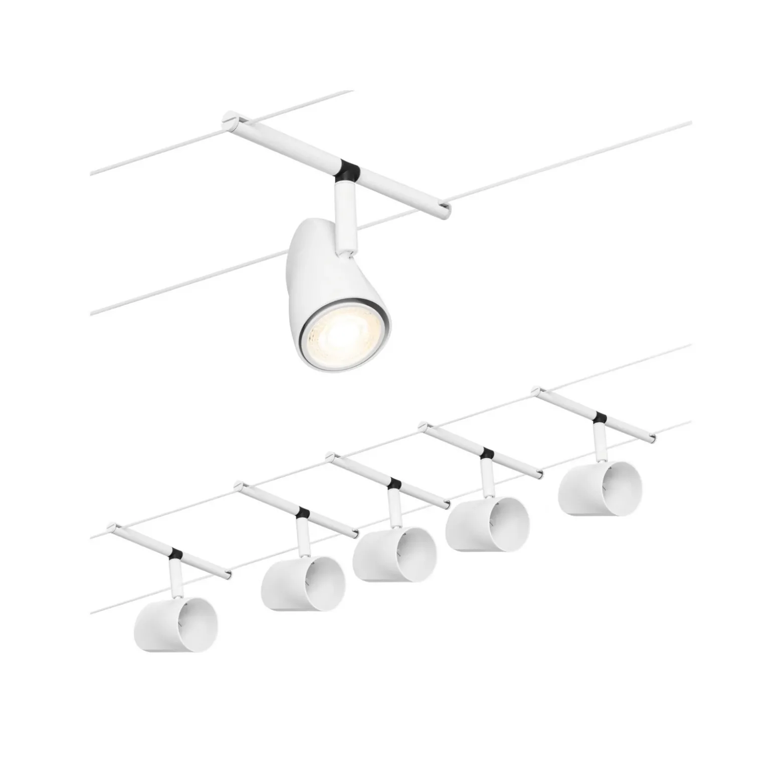 Paulmann Cup sobre cable básico 5 luces blanco