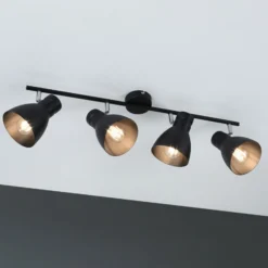 Paulmann Davy plafón, negro, 4 luces
