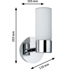 Paulmann Eleon aplique IP44 cromo/opalino 1 luz
