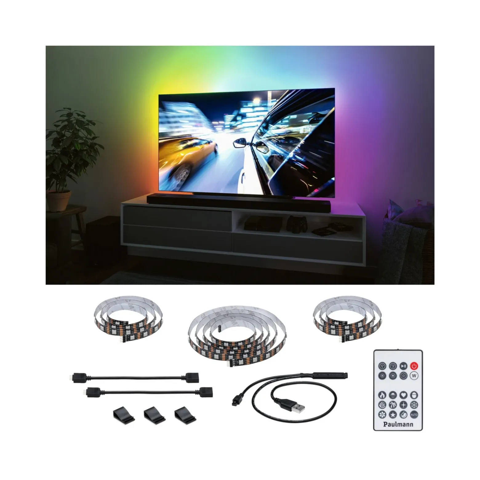 Paulmann EntertainLED LED-Strip RGB Set de TV de 65 pulgadas