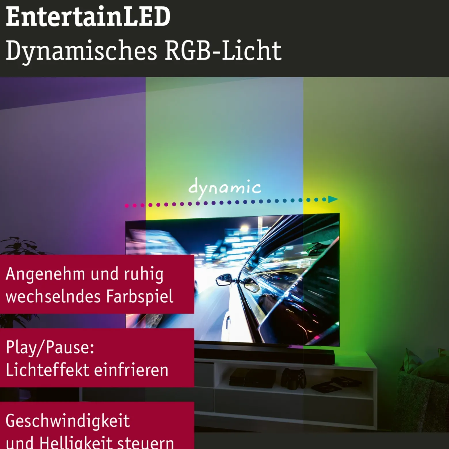 Paulmann EntertainLED LED-Strip RGB Set de TV de 65 pulgadas