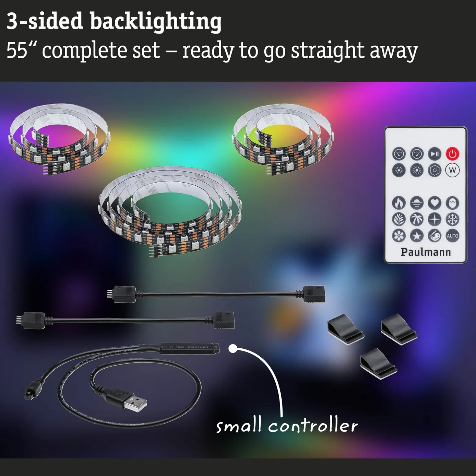 Paulmann EntertainLED LED-Strip RGB Set de TV de 55 pulgadas