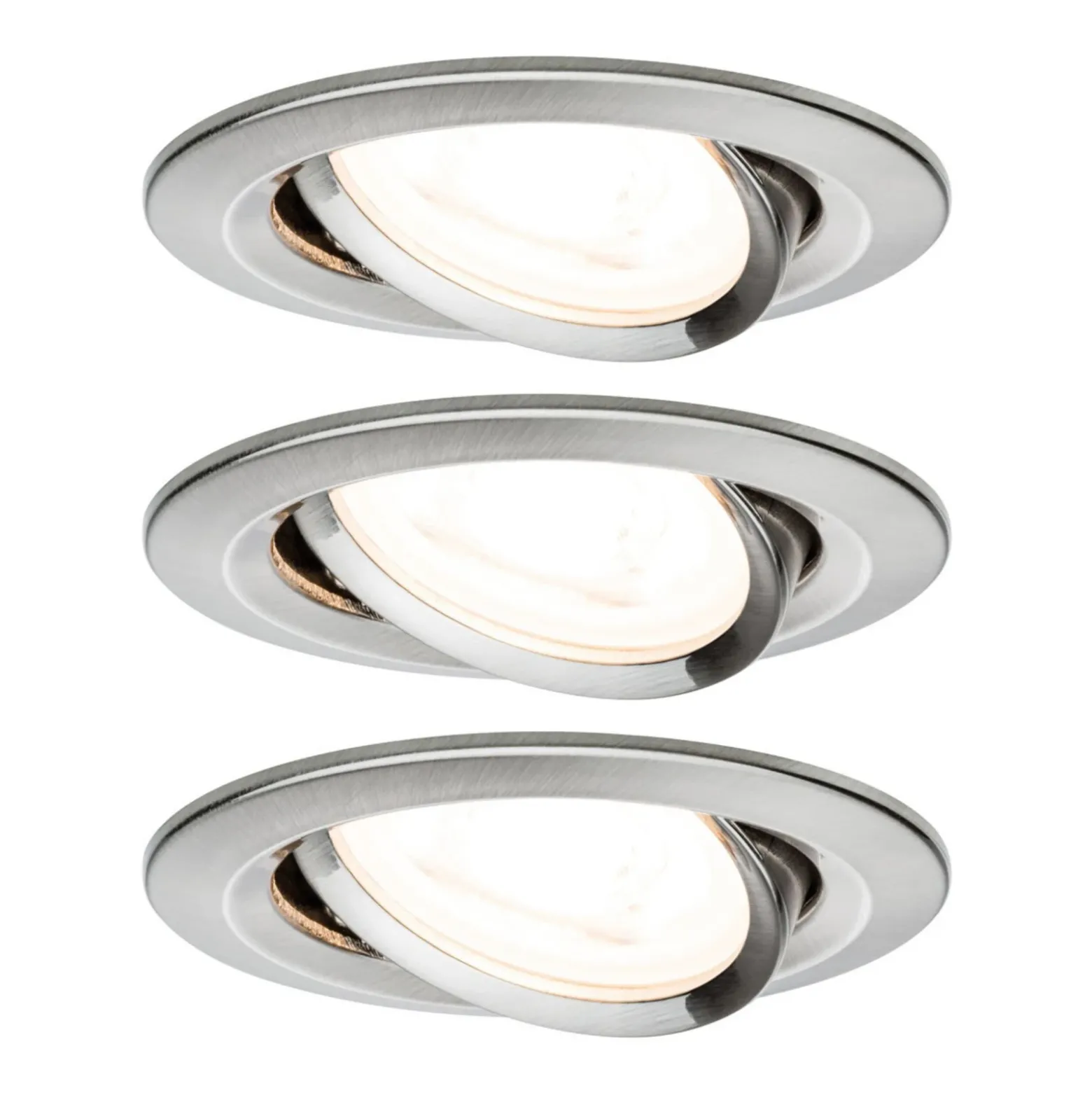 Paulmann 3 focos Nova redondos orientables/atenuables, hierro