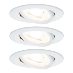 Paulmann 3 focos Nova redondos orientables/atenuables, blanco