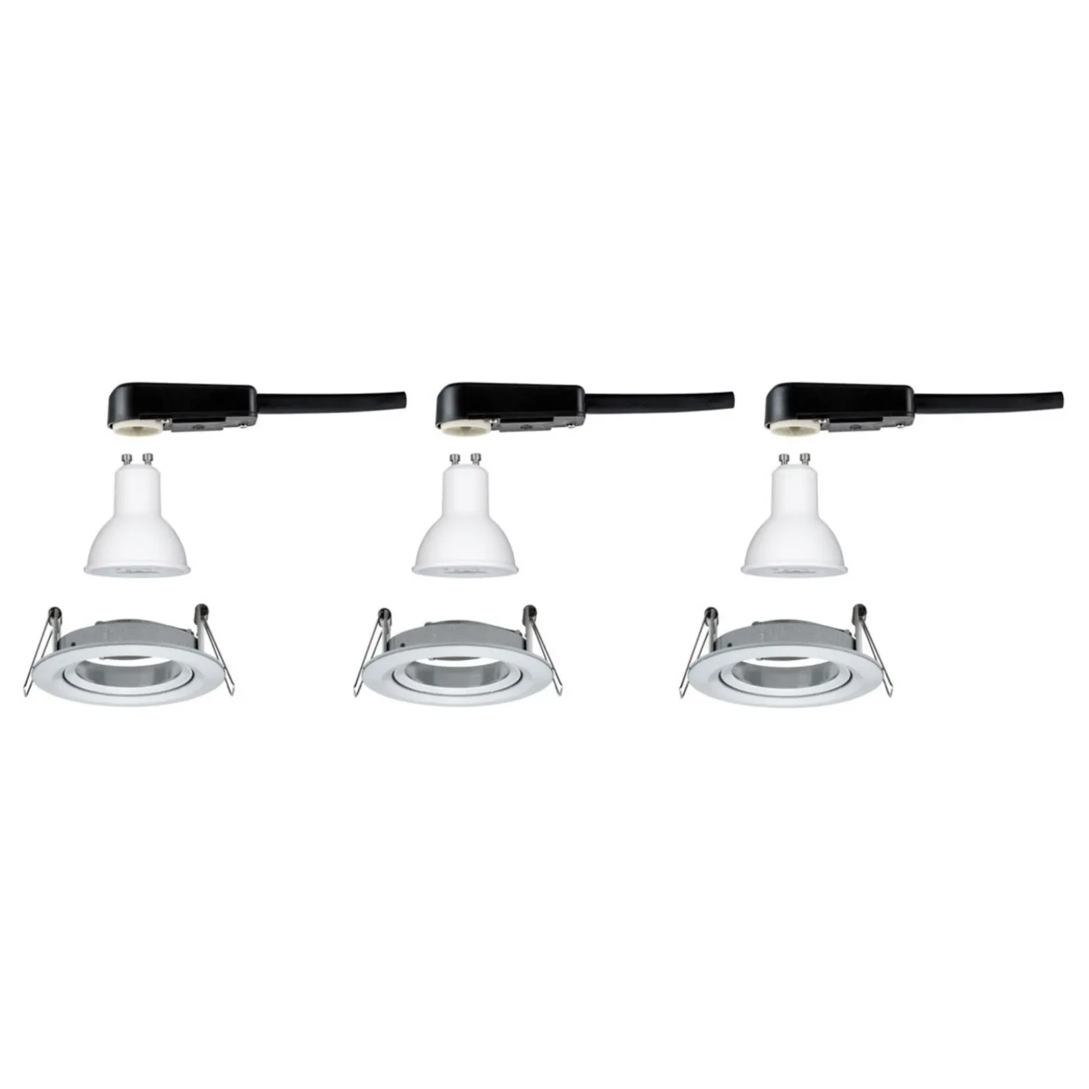 Paulmann 3 focos Nova redondos orientables/atenuables, aluminio