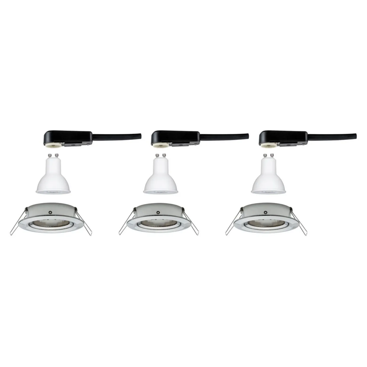 Paulmann 3 focos Nova redondos orientables/atenuables, hierro