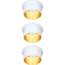 Paulmann Gil empotrado LED blanco mate/oro 3 ud