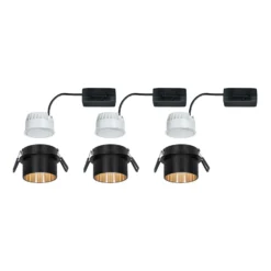 Paulmann Gil empotrado LED negro mate/oro set 3 ud