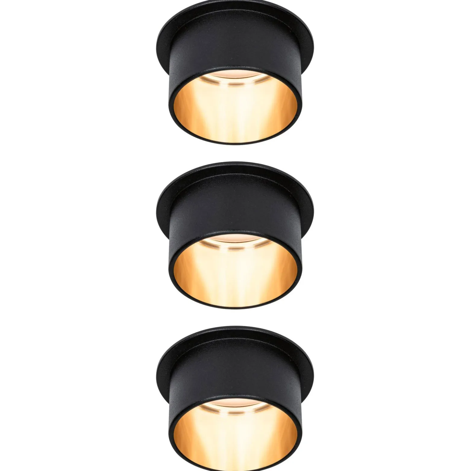 Paulmann Gil empotrado LED negro mate/oro set 3 ud
