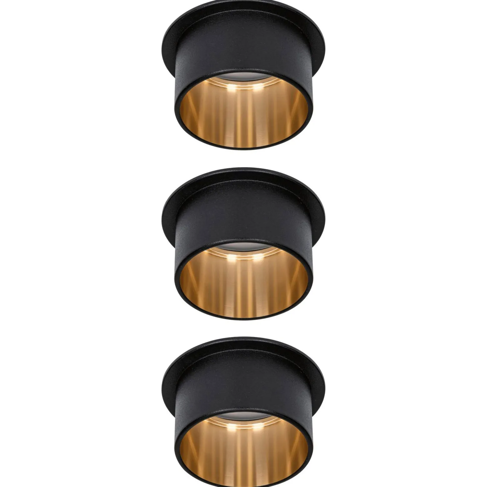 Paulmann Gil empotrado LED negro mate/oro set 3 ud