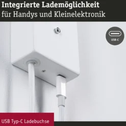 Paulmann Hulda Foco de pared LED USB, 3 intensidades, blanco