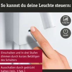 Paulmann Hulda Foco de pared LED USB, 3 intensidades, blanco